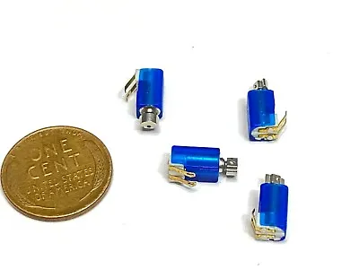 4 X Blue Tiny Vibrator Motors 4 Mm X 8mm Cell Phone Micro Motor 3V DC Small C2 • $8.44