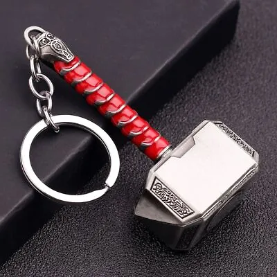 Thor Loki Metal Keychain Marvel Avengers Mjolnir Avengers Keychain • £8.61