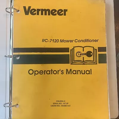 Vermeer RC-7120 Mower Conditioner Operators Manual • $49.99