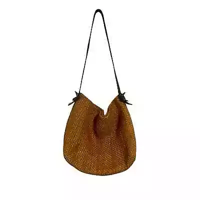 Vintage Capacciol Woven Shoulder Leather Boho Italian Made Y2K Quite Luxury Bag • $34.99