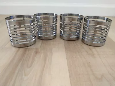 Lot Of 4 Ikea Silver Metal Candle Holder Table Decorations 3  • $10