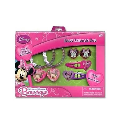 Disney Minnie Mickey Mouse Best Friends Accessory Set Rings Necklaces Hair Clips • $8.99