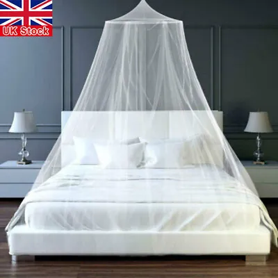 Mosquito Net Canopy Dome Fly Insect Protect Double King Bed Tent Mesh Curtain UK • £6.85