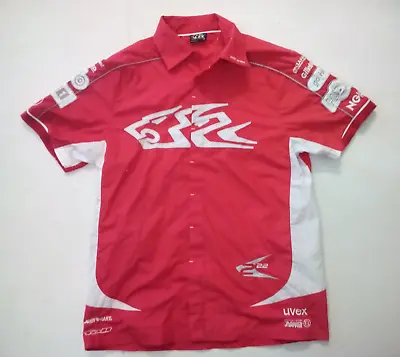 Holden Racing Team Men's Red/White Button-up Short Sleeve Shirt; Size M. • $29.95
