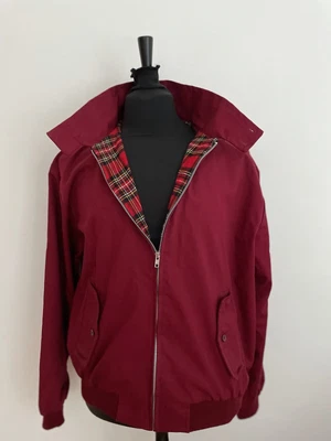 £18.99 • Buy Vintage Harrington Bomber Burgundy Made In England Tartan Lined Jacket Size Xxl