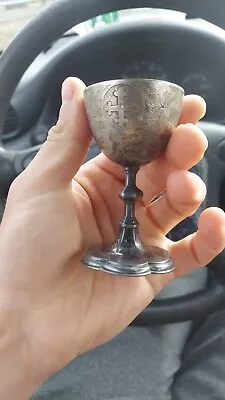 Vintage Chalice Paten Wine Cup Goblet Ciborium Catholic Church Christian Decor • $85