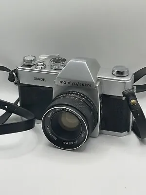 Vintage Mamiya/Sekor 500 DTL Film Camera With 50mm 1:2 Lens & Case UNTESTED READ • $27.99