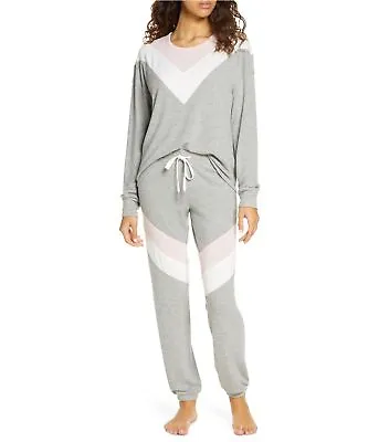 P.J. Salvage Womens 3-Tone Thermal Pajama Shirt Grey Medium • $20.39