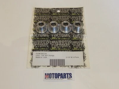 $14.72 • Buy Lowbrow Customs Top Hat Threaded Steel Bungs 1/8  NPT (4 Pack)
