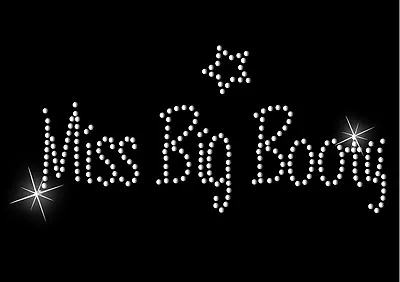 MISS Big Booty Iron On Hen Night Slogan Crystal T Shirt Transfer Birthday  80s • £3.50