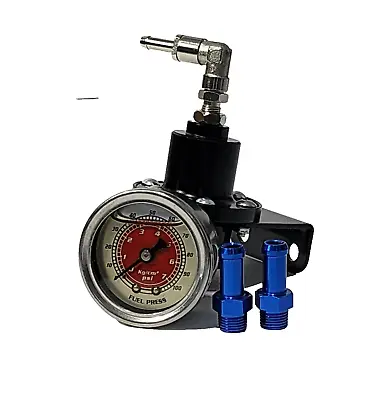 Adjustable Black Fuel Pressure Regulator Gauge Red 0-100 For Honda Civic Ek Eg • $37.99
