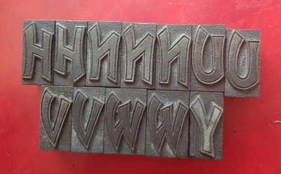 £4 • Buy WOODEN LETTERPRESS PRINTING BLOCKS TYPE 4cm High. Choose Your Letter