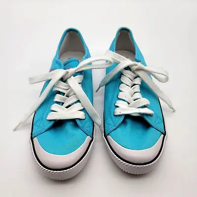 $24.95 • Buy Polo Ralph Lauren Women's Size 7 Light Blue Canvas Low Top Sneakers Shoes