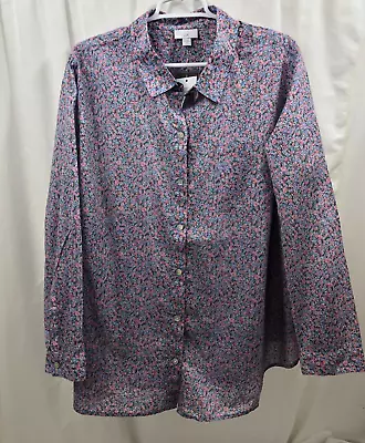 Women's J. Jill Floral Button Front  Shirt 2X NWT • $36.99