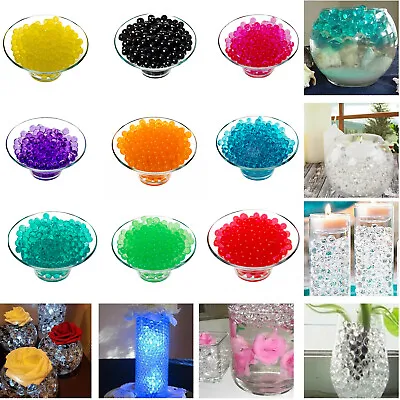 500 WATER BEADS CRYSTAL BIO Soil Replacement Balls Glass Vase Balls Decorative • £1.99