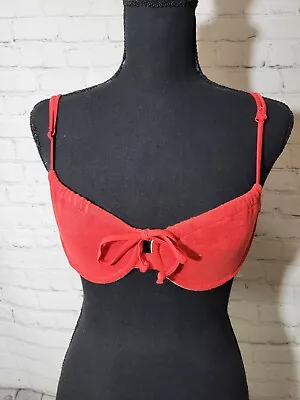 Pacsun Swim Eco Red Bikini Top Womens Small Terry Cloth Fabric  • $10