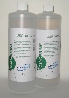 Glycerine USP 100% Pharmaceutical / Food Grade 2 Litre 2X1L Vegetable Origin 2L • $26.25