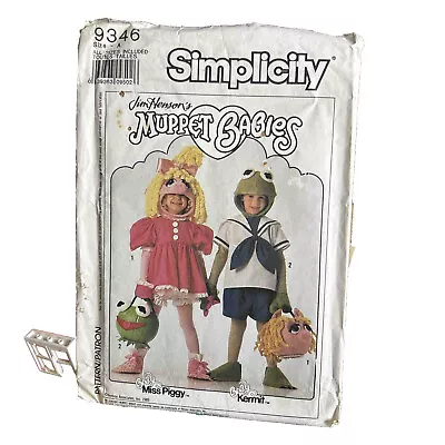 Simplicity #9346 ~ Pattern Kermit Miss Piggy Muppet ~ Child 2 3 4 5 6 7 8 Uncut • $20