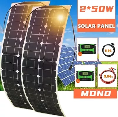 100W Watt PV Photo Voltaic Flexible Solar Panel For Boat Marine Caravan 2PCS 50W • $101.99