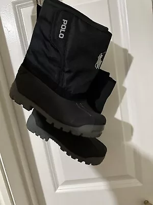 POLO RALPH LAUREN Waterproof Insulated Snow Boots Black Uk Size 1 • £22