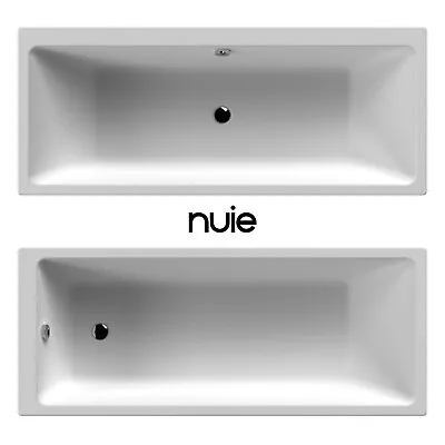 Nuie Minimalist Thin Edge Straight Baths Modern Sanitary Grade Acrylic Bathroom • £219.95