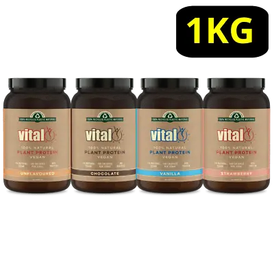 Vital Plant Protein 1KG Powder Vegan Unflavoured Chocolate Vanilla Strawberry • $51.95