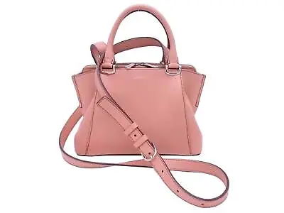 $565.20 • Buy Auth Cartier Logo Handbag Shoulder Bag Salmon Pink Leather/Silvertone - E51243a