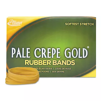 Alliance Pale Crepe Gold Rubber Bands Sz. 117B 7 X 1/8 1lb Box 21405 • $11.82