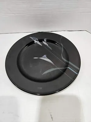 Mikasa Galleria Opus Calla Lily Black Set Of 4 Dinner Plates 11  FK701 • $59.99