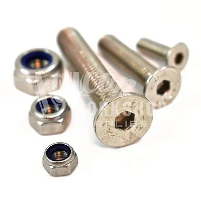 £14.66 • Buy M3 A2 Stainless Countersunk Csk Socket Allen Bolts Free Nyloc Nuts Screws Hex *