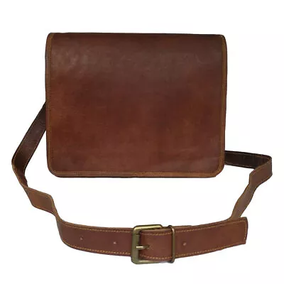 Genuine Leather Brown Crossbody Flap Over Brown Vintage Shoulder Men's Bag • $49.99