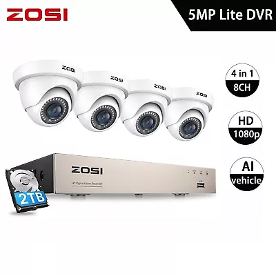 ZOSI 2TB Record 5MP 8CH DVR 1080P  Security Camera CCTV System IR Night Vision • $279.99