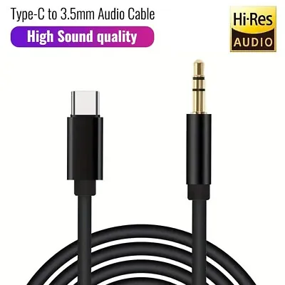 Type C To Aux Cable USB Type-C Male To 3.5mm Cord Car AUX Music Audio Adapter • $7.99