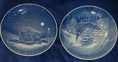 Vintage 1962 & 1964 B&G Bing & Grondahl CHRISTMAS PLATES 7 1/4  Diam Exc Cond • $9.99