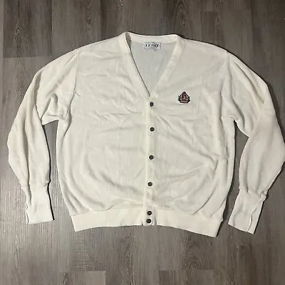 Vintage Izod Men’s Size XL White Cardigan Sweater- Mr. Rogers Style Made In USA • $16