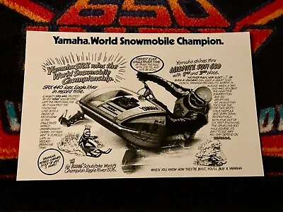  🏁 ‘76 YAMAHA SRX 440 World Champion Snowmobile Poster Vintage Race Sled  • $21.88