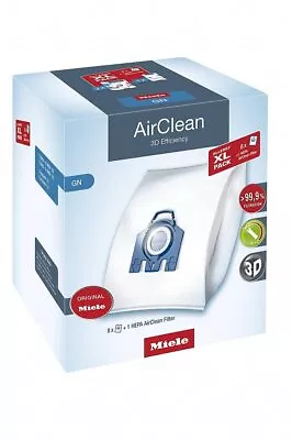 Miele Allergy XL Pack AirClean 3D GN Vacuum Cleaner Bags 8 Bags 1 Hepa Filter • $44.99