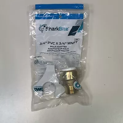 SharkBite UIP134 3/4  PVC X 3/4  MNPT Male Adapter. New And Sealed • $13.49