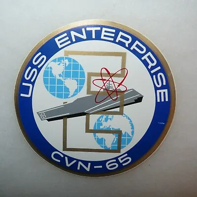 Vintage US Navy USS Enterprise CVN-65 Bumper Sticker/Window Decal • $3