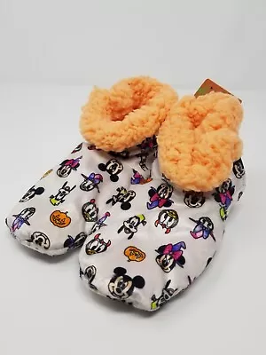 Disney Plush Booties Halloween Size 3T-5T Soft Orange/white NWT House Slipper • $9.95