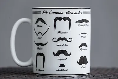 222 Fifth Moustachios “The Common Mustaches” 28 Oz Oversized Coffee Tea Mug Cup. • $23.99