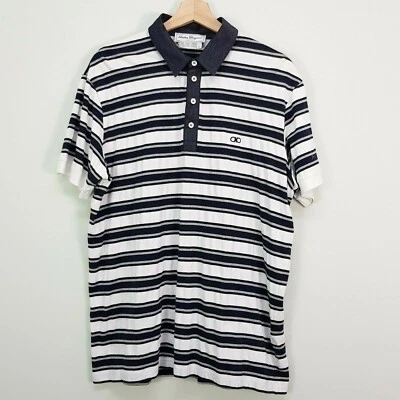 SALVATORE FERRAGAMO Mens Size XL Striped Polo Top • $220