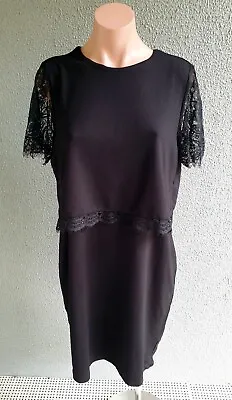$25 • Buy 💜 ASOS Cocktail Lace Trim Little Black Dress Size 14 Buy7=FreePost L987