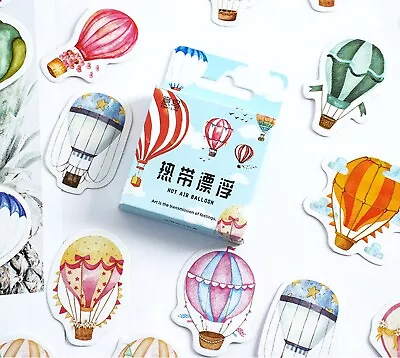 HOT AIR BALLOON STICKERS Travel Scrapbook Journal Diary Card Art Craft Deco • £3.29