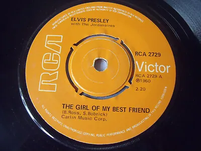 Elvis Presley - The Girl Of My Best Friend/ A Mess Of Blues 1960 - 7“ RCA Vinyl • $4.09