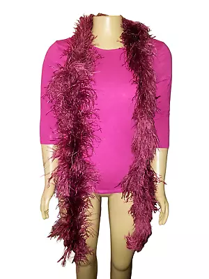 £58.02 • Buy Genuine Ostrich Feather  Burgundy Boa Scarf 78  Long