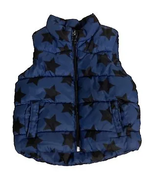 Baby Toddler Boy Girl Bodywarmer Gilet Blue Stars Next 12-18 Months Fleece Lined • £0.99