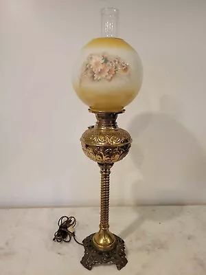 Vintage 1800s Converted Banquet Parlor Oil Lamp B&H • $69.99