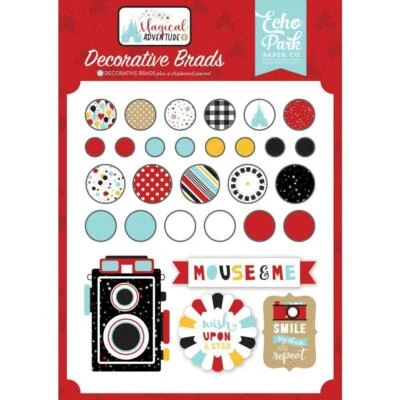 $12.09 • Buy Echo Park Magical Adventure 2 Decorative Brads 25 Pack - Plus 4 Chipboard Pieces