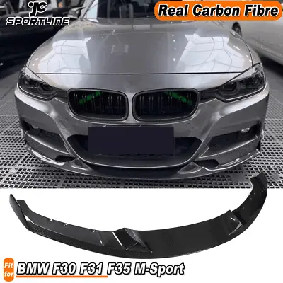 Carbon Fiber Front Chin Lip Spolier Kit For BMW F30 F31 F35 M-Tech Bumper 13-18 • $604.99